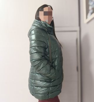 Chaqueta de invierno verde metalizado calentita