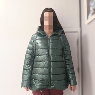 Chaqueta de invierno verde metalizado calentita