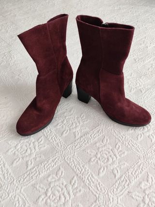 Oferta! Botas ante granate/burdeos de media caña