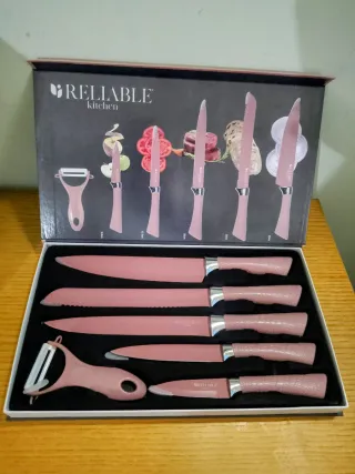 Set coltelli RELIABLE KITCHEN rosa + pelapatate