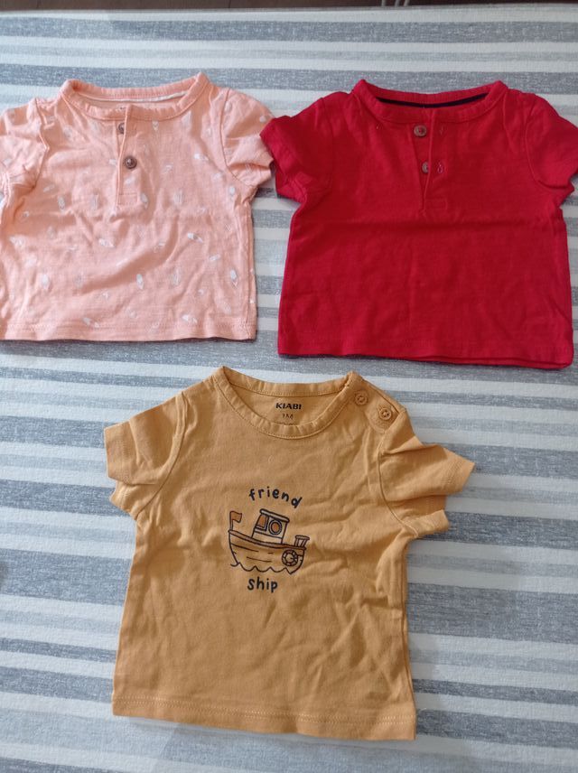 Lote 3 Camisetas Bebé Manga Corta