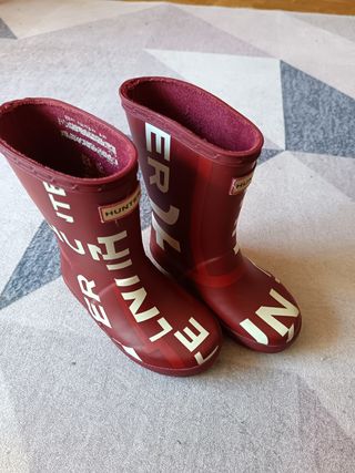Botas de agua Hunter rojas logo