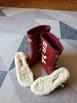 Botas de agua Hunter rojas logo