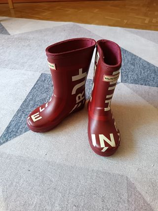 Botas de agua Hunter rojas logo