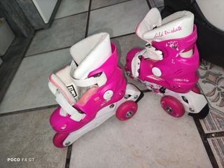 Patines infantiles ajustables rosas