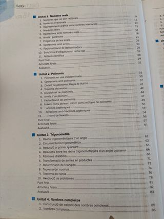 Matemàtiques 1r Batxillerat