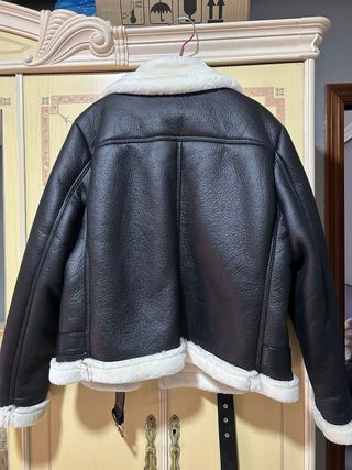 Chaqueta Aviador Shein Negra y Blanca
