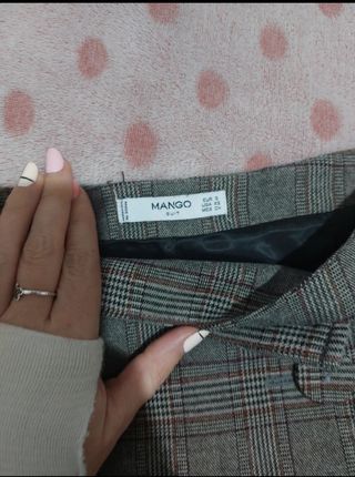 Falda Mango cuadros multicolor