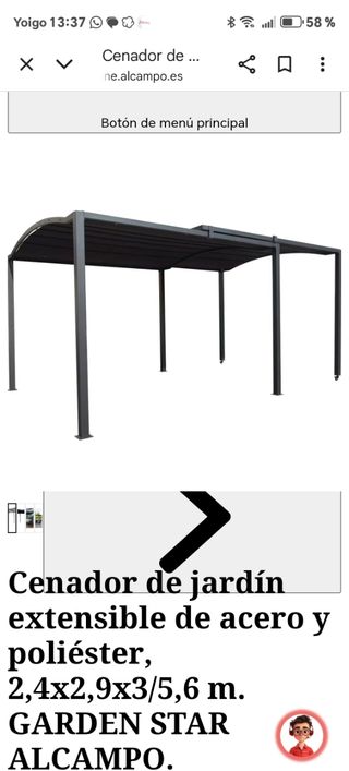 2 gazebo estensibili Garden Star grigi