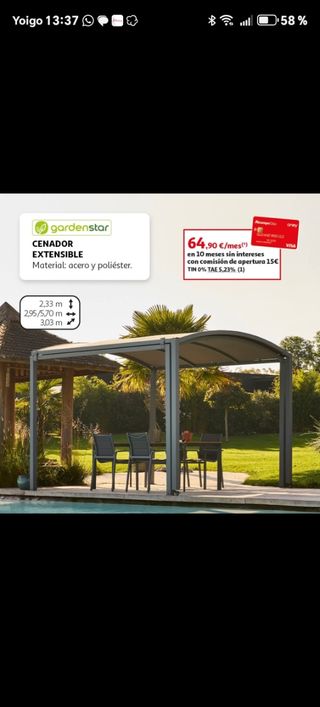 2 gazebo estensibili Garden Star grigi