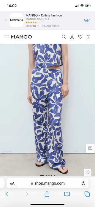 Conjunto Mango Pantalón y Chaleco Azul/Blanco