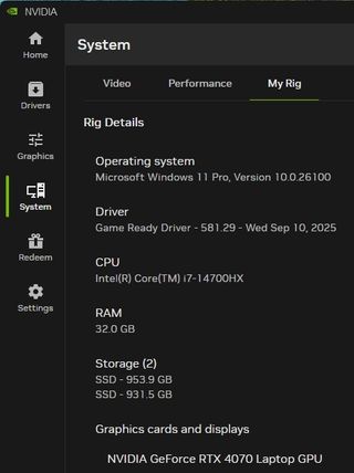 HP Victus 16" 32GB RAM Nvidia RTX 4070 Intel i7 14
