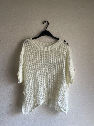 camiseta ganchillo blanco