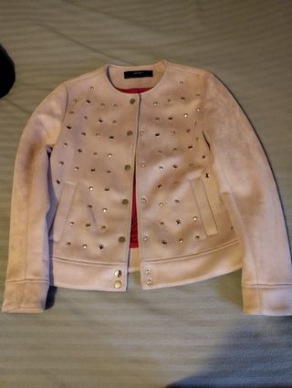 Chaqueta Zara Ante Tachuelas Rosa