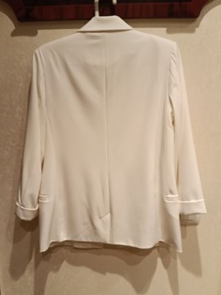 Blazer Stradivarius Beige/Blanco Talla M