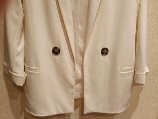 Blazer Stradivarius Beige/Blanco Talla M