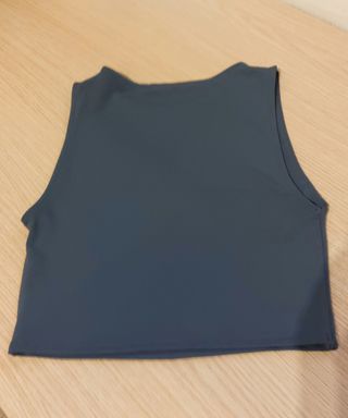 Top Zara azul satinado
