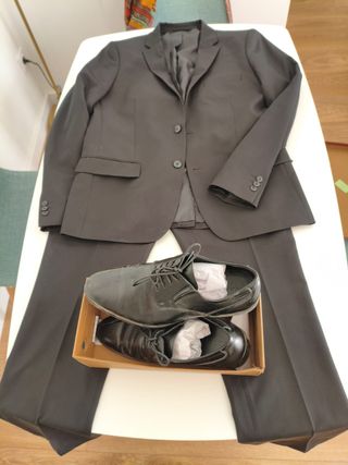 Traje de boda hombre negro (usado 1 vez)