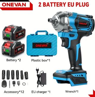 Llave de impacto ONEVAN 1000 N.M + 2 baterías