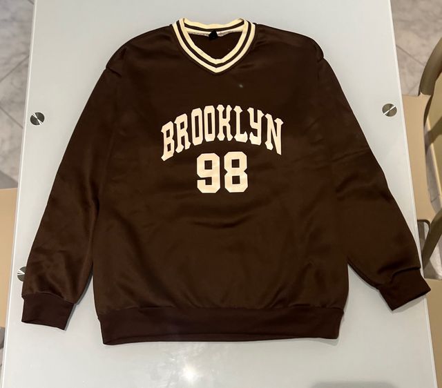Felpa Shein Brooklyn 98 Marrone Taglia L