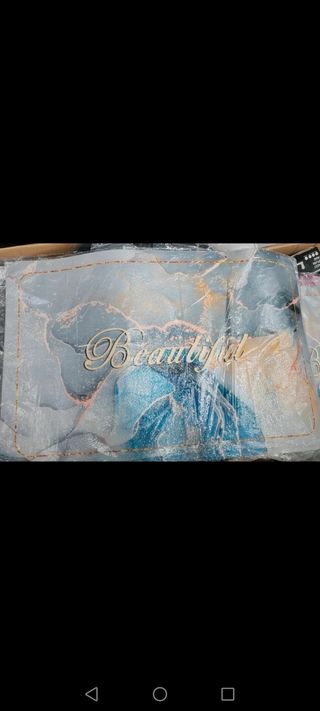 Tappeto doccia effetto marmo blu e oro