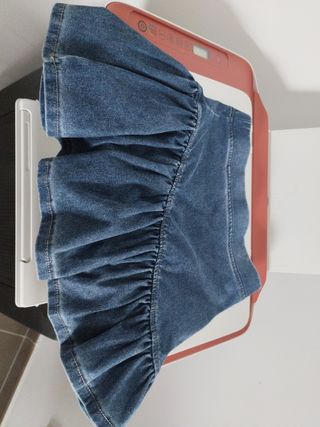 Falda vaquera niña con volantes