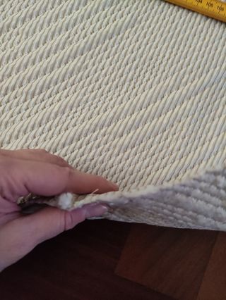 Scampolo stoffa bianco trama diagonale arredamento