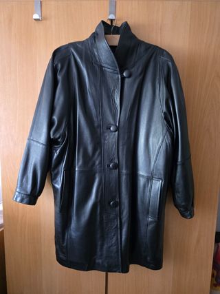 Chaquetón Piel Vintage Negro Talla S