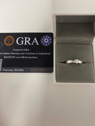 Anillo solitario plata con certificado 