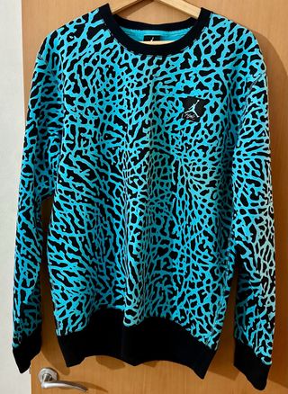 Sudadera Jordan Vintage Azul Negra Elephant Print