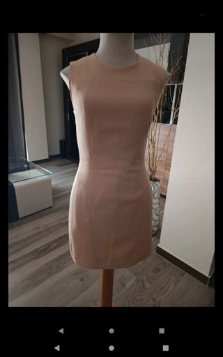 Vestido y abrigo 3/4 beige