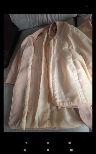 Vestido y abrigo 3/4 beige