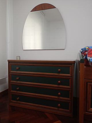 Cama nido alta con escritorio y sinfonier