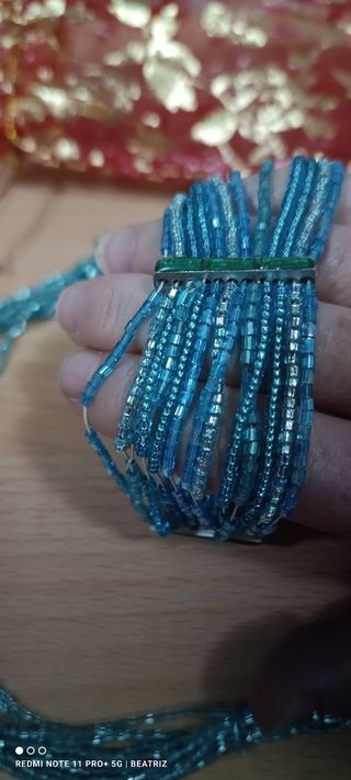 Conjunto Pulsera y Colgante Azul