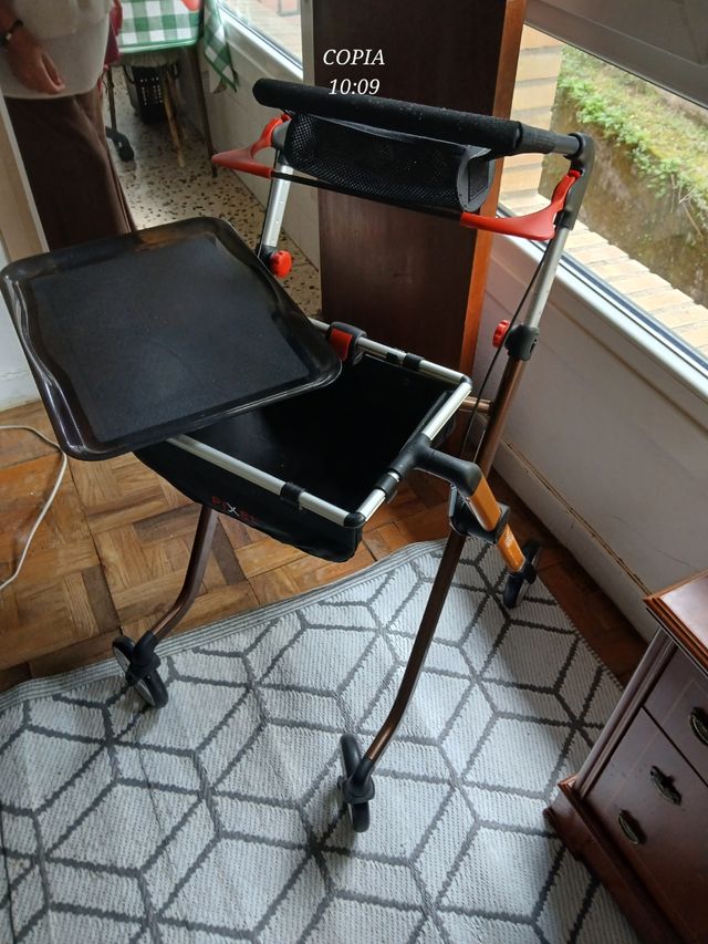 Andador para mayores con bandeja