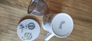 Tazza tisaniera in porcellana con mongolfiera