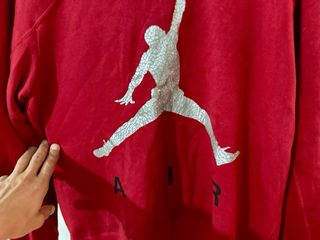 sudadera Jordan vintage roja gris tamaño L