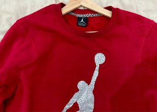 sudadera Jordan vintage roja gris tamaño L