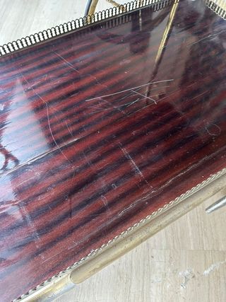 Carrello da salotto in metallo e legno