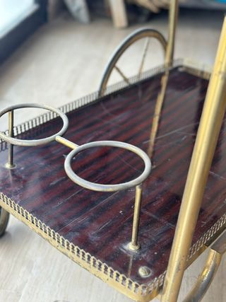 Carrello da salotto in metallo e legno