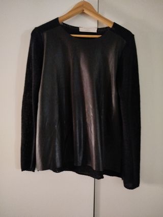Jersey Zara Negro Efecto Piel