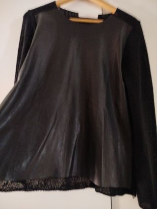 Jersey Zara Negro Efecto Piel