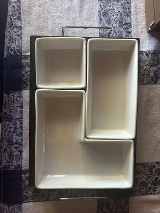 Set antipasti ceramica e metallo