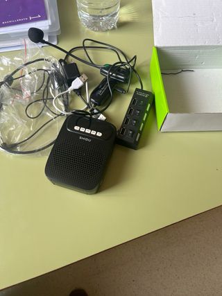 Amplificador de voz SHIDU negro con 2pares auricul