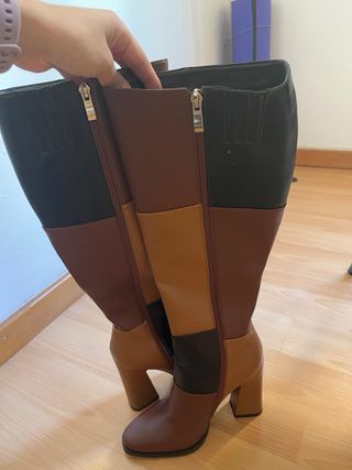 Botas de cuero altas marrones y negras