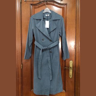 Trench Mango gris azulado XXS nuevo con etiqueta