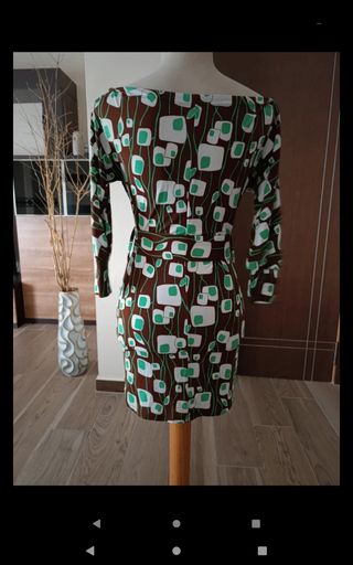 Vestido mini licra marrón y verde