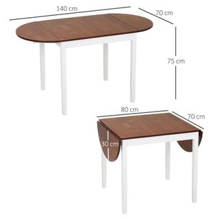Mesa de Cocina Plegable de Madera Mesa de Comedor 