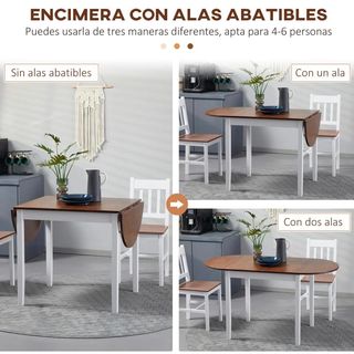 Mesa de Cocina Plegable de Madera Mesa de Comedor 