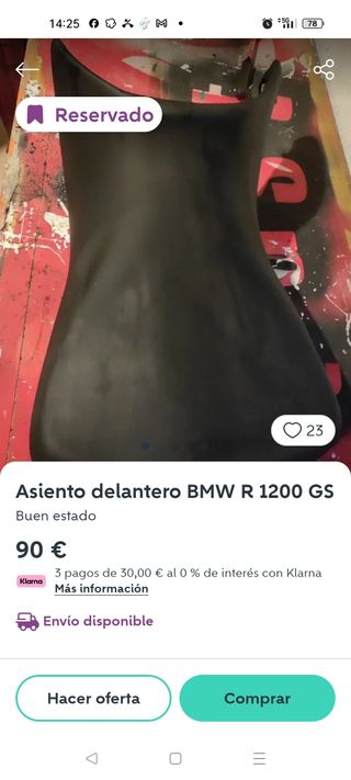 Asiento delantero BMW R 1200 GS
